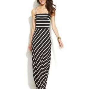 Striped Black and White Maxi Dress